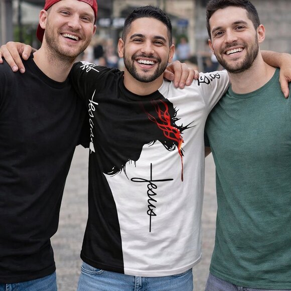 Other - Men's Graphic Print T-Shirt Jesus Christ Religious Tee